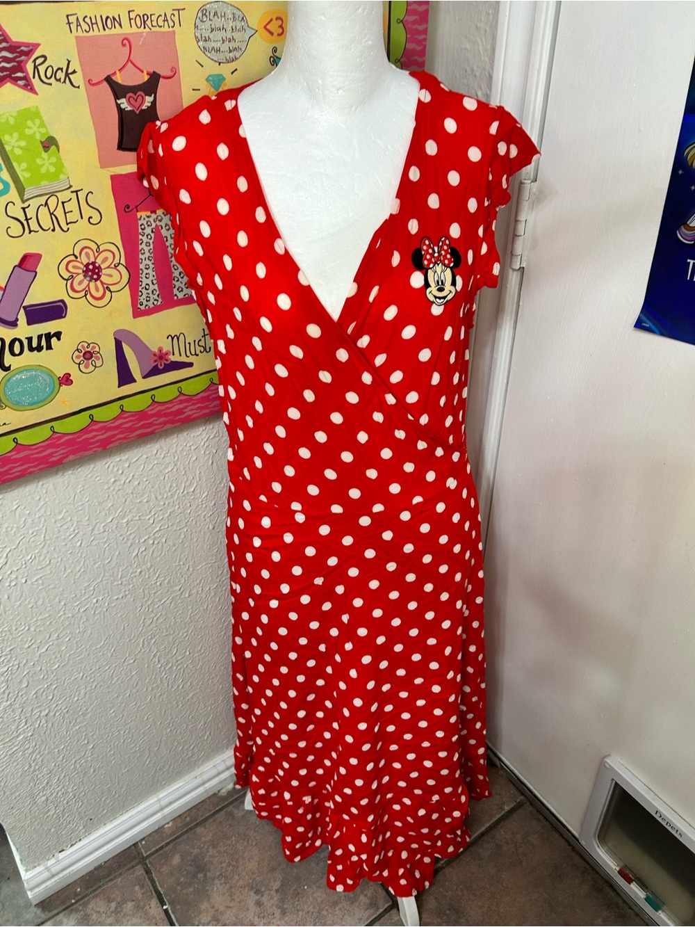 Disney Red and White Polka Dot Minnie Maxi Dress